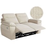 Canap de relaxation lectrique ross 2 places en tissu textur 3d - beige