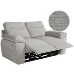 Canap de relaxation lectrique ross 2 places en tissu textur 3d - gris clair