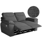 Canap de relaxation lectrique ross 2 places en tissu textur 3d - gris fonc