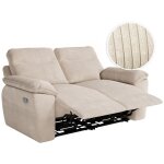 Loungitude - canap de relaxation lectrique ross 2 places en velours ctel - beige