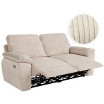 Loungitude - canap de relaxation lectrique ross 3 places en velours ctel - beige