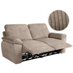Loungitude - canap de relaxation lectrique ross 3 places en velours ctel - taupe