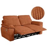 Loungitude - canap de relaxation lectrique 3 places en velours ctel - nea