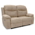 Loungitude - canap de relaxation manuel 2 places en tissu bona - beige