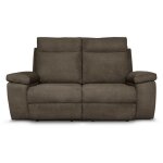 Canap de relaxation manuel 2 places en tissu houda - taupe