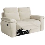 Canap de relaxation manuel ross 2 places en tissu - beige
