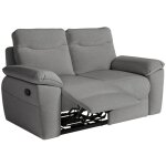 Canap de relaxation manuel ross 2 places en tissu - gris