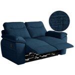 Canap de relaxation manuel ross 2 places en tissu textur 3d - bleu fonc
