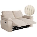 Loungitude - canap de relaxation manuel ross 2 places en velours ctel - beige