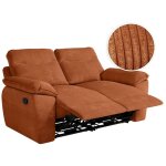 Loungitude - canap de relaxation manuel ross 2 places en velours ctel - terracotta