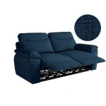 Canap� de relaxation manuel ross 3 places en tissu textur� 3d - bleu fonc�