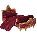 Canap royal capitonn en velours bordeaux finition dore classique