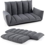 Costway - canap� au sol pliable et inclinable, si�ge rembourr� avec dossier et accoudoirs r�glables � ...