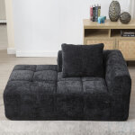 Canap� tissu en chenille douce avec coussin, canap� avec poches lat�rales, canap� modulable, design moderne ...