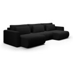 Petits - meubles - canapé u 4 places convertible coffre evy noir Petits - meubles - canapé u 4 places convertible coffre evy noir