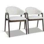 Frankystar - canberra boucl - paire de 2 petits fauteuils en bois massif de parawood et tissu boucl ...