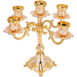 Cand�labre r�tro pour la maison, bougeoir europ�en en relief, d�cor de table de dner et de mariage