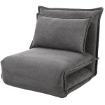 Bestmobilier - candice - banquette 1 place convertible clic - clac en velours ctel