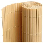 Canisse brise vue en pvc tube plat, clture protection pour jardin terasse balcon coloris naturel bambou ...