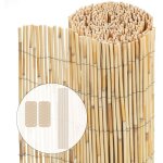 Canisse en roseau renforce brise vue naturel avec attaches de fixation 100x600cm