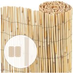 Canisse en roseau renforcée brise vue naturel avec attaches de fixation 160x300cm Canisse en roseau renforcée brise vue naturel avec attaches de fixation 160x300cm