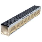 Caniveau d'�vacuation classe d 400 kn ? longueur 1 m ? largeur 13, 5 cm ? hauteur 15 cm ? grille en fonte ...