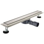 Caniveau de douche 360� avec bonde, siphon et filtre, en acier inoxydable, extra plat, 30 cm