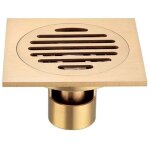 Caniveau de douche carr� en laiton, siphon de sol carr� en acier inoxydable pour salle de bain, gros ...