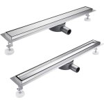 Caniveau de douche italienne 120 cm � carreler 360� siphon sol d'�vacuation en acier inoxydable - diverses ...