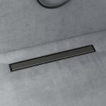 Doporro - caniveau de douche italienne extra plate gris en inox 70 cm drain de sol à carreler avec siphon ... Doporro - caniveau de douche italienne extra plate gris en inox 70 cm drain de sol à carreler avec siphon ...