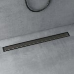 Doporro - caniveau de douche italienne extra plate gris en inox 90 cm drain de sol à carreler avec siphon ... Doporro - caniveau de douche italienne extra plate gris en inox 90 cm drain de sol à carreler avec siphon ...