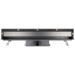 Bernstein - caniveau de douche mural couleur gunmetal drain de douche avec cache d'vacuation - 15x5x70cm(pxhx ...