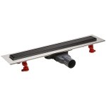 Caniveau douche venisio slim + avec grille finition noire rversible, 40 - l500 mm - wirquin pro