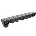 Caniveau de drainage lin�aire a15 ? grille m�tallique en acier galvanis� ? longueur 1000mm, largeur 130mm, ...