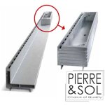 Caniveau d'�vacuation en aluminium 50 cm ? largeur int�rieure 96 - 110 mm ? grille � fente 10x25 mm ? ...
