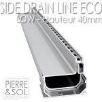 Caniveau d'�vacuation aluminium 1m ? grille � fentes 10x25mm ? anodisation 15?m pour drainage ext�rieur ...