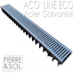 Caniveau d'�vacuation en polypropyl�ne recycl� et grille en acier galvanis� ? longueur 100 cm, largeur ...