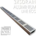 Caniveau inox hauteur 3, 5 cm - 3xsdrain easy grille aluminium - line eco - pi�ce en t