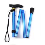 Canne de marche pliable en alliage d'aluminium, hauteur r�glable, pour personnes �g�es et adultes.