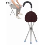 Canne pliante pour seniors avec si�ge sur 3 pieds, solide et l�g�re (8235)