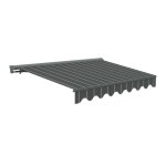 Canop�e store banne manuel anthracite et blanc semi coffre 4 x3 m ? store r�tractable pour terrasse, ...