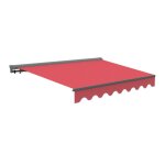 Canop�e store banne manuel rouge semi coffre 4 x 3m ? store r�tractable pour terrasse, balcon & jardin ...