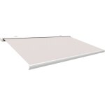 Canope store banne motoris et manuel ombra 4x3. 5m - led intgr - blanc / beige - double commande