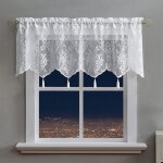 Cantonni�re blanche transparente pour cuisine, petite fen�tre, tringle � rideau en dentelle, passe - ...