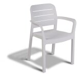 Capaldo - fauteuil empilable tisara 4 pcs en re'sine antichoc 58x53x83 cm blanc pour jardin exte'rieur ...