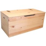 Coffre en bois de sapin naturel poli 75x35x33h cm tronc rectangulaire