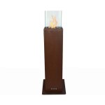 Frankystar - capri - chemine thanol pour extrieur 20x20x70 cm, couleur rouille