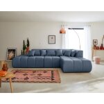 Lisa design - caracas - canapé modulable d'angle droit - 5 places - en tissu - bleu Lisa design - caracas - canapé modulable d'angle droit - 5 places - en tissu - bleu