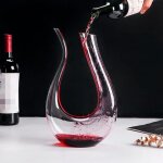 Carafe, carafe en cristal en forme de u, souffl�e � la main