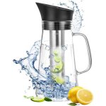 Carafe eau en verre 1. 2l - carafe eau verre avec couvercle en silicone - carafe filtrante rsistante ...